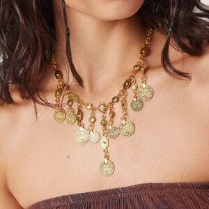 Boho coin Necklace #1582